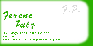 ferenc pulz business card